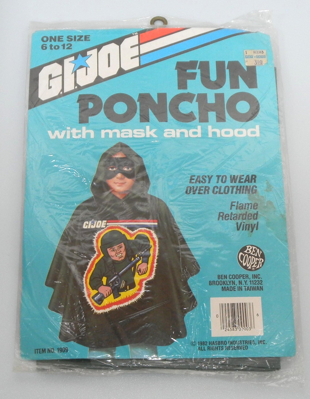 Vintage 1982 Fun Ponch Ben Cooper G.I. GI Joe Halloween Costume Rain 3.75 ARAH