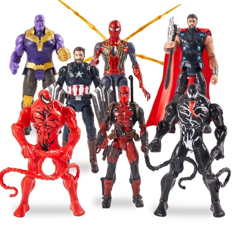 7-Piece Superhero Action Figures Set – 7-Inch Collectible Toys for Kids & Fans