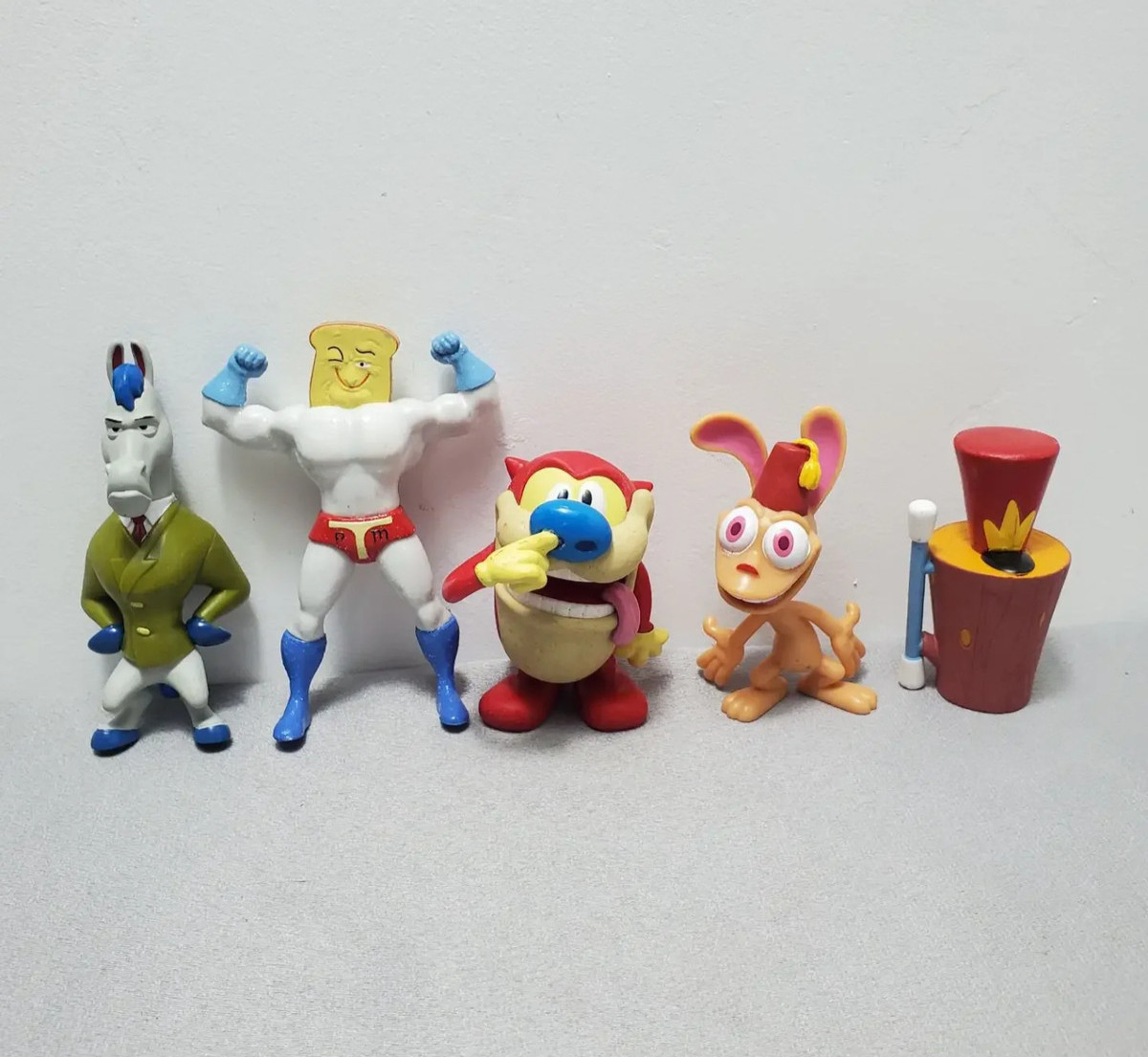 5PCS Ren Stimpy Anime Figure Set Cartoon Collectible Kids Gift Toy Decor Kid Toy