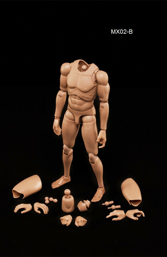 MX02 1/6 Male Narrow Shoulders Muscular Skin Action Figure Body Model Toys
