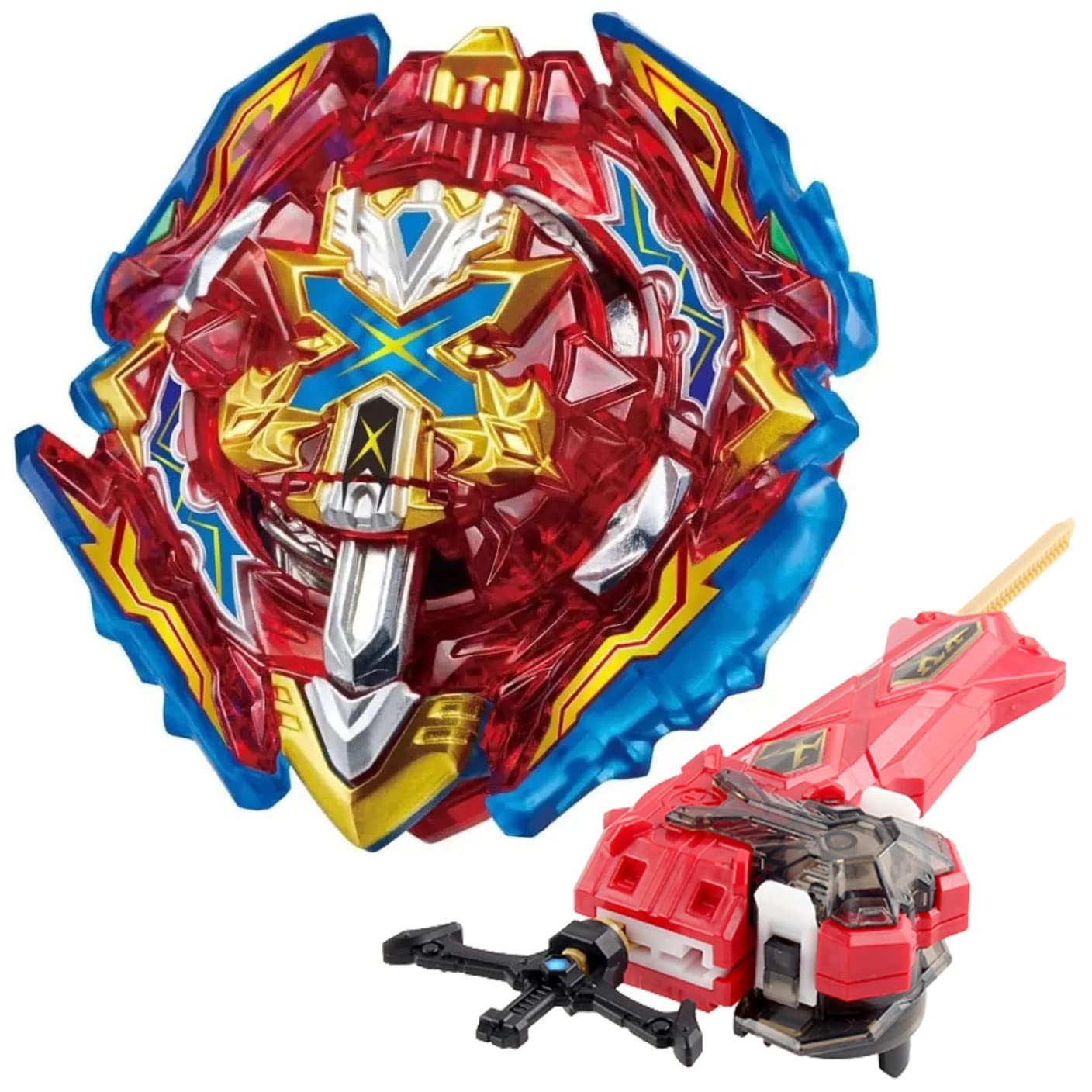 Bey Battling Launcher Set, B-200 Xiphoid Xcalibur Xanthus Burst Bey, Left and…
