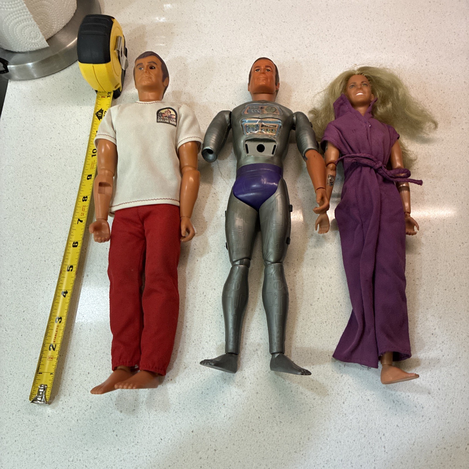 1973 Kenner Bionic Man, Bionic Woman & Maskatron, 2 Outfits, & Critical Arm IP