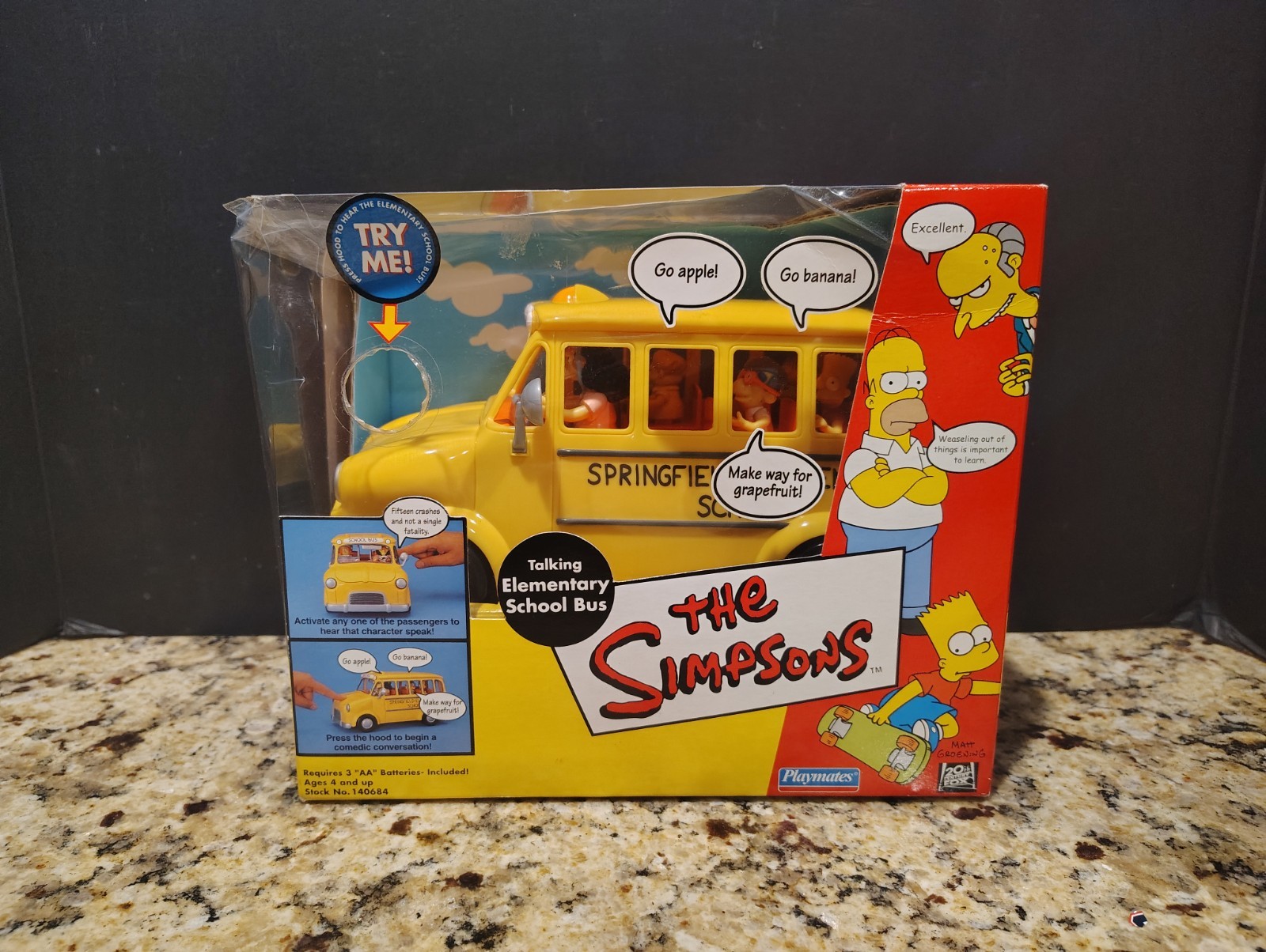 Talking Elementary School Bus 2002 THE SIMPSONS Playmates MIB NEW #2