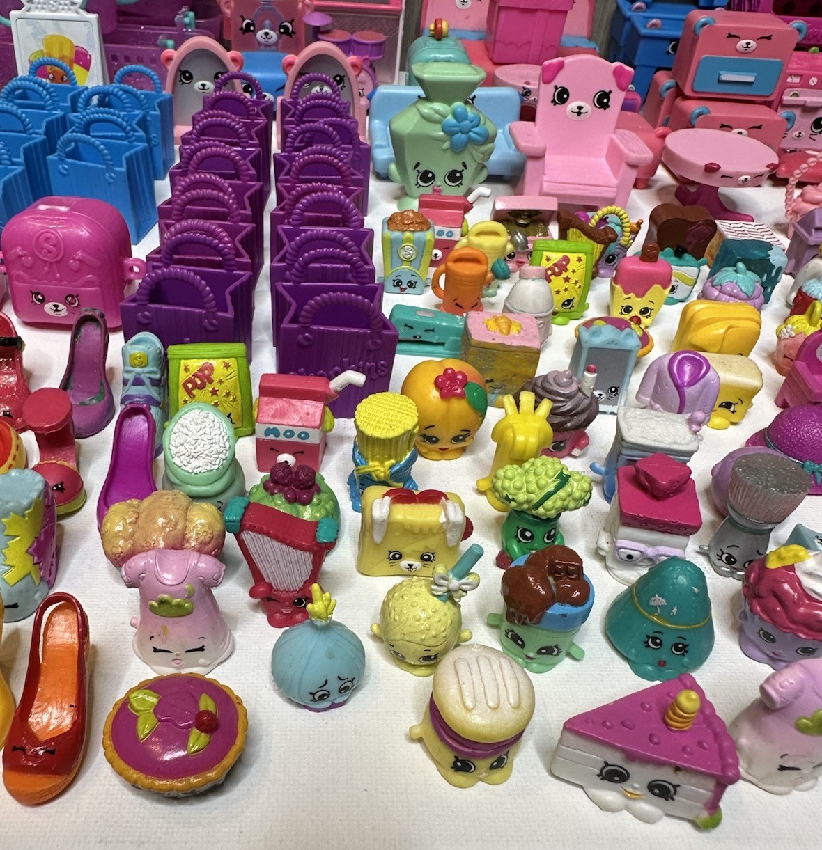 Huge Shopkins Mixed Lot 361 Pieces 250+ Figures Happy Places Shopville Furniture