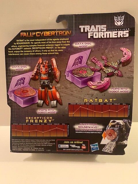Transformers Generations Fall Of Cybertron DECEPTICON FRENZY & RATBAT NIB