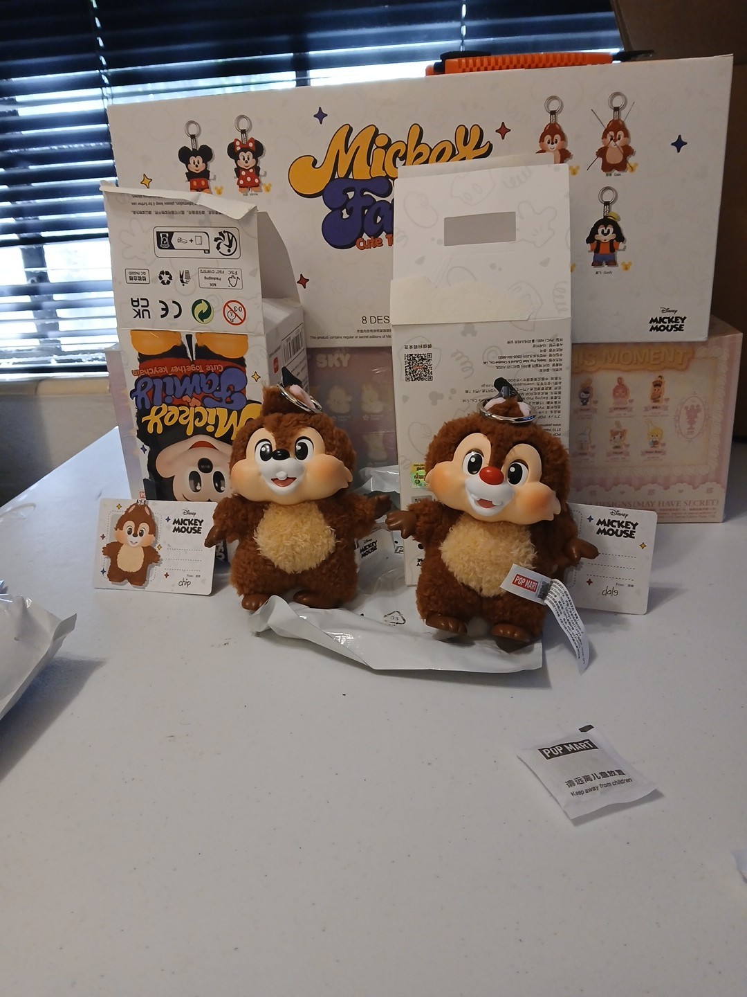 Chip And DALE Disney POPMART Labubu Keychain Mickey and Friends Family Authent