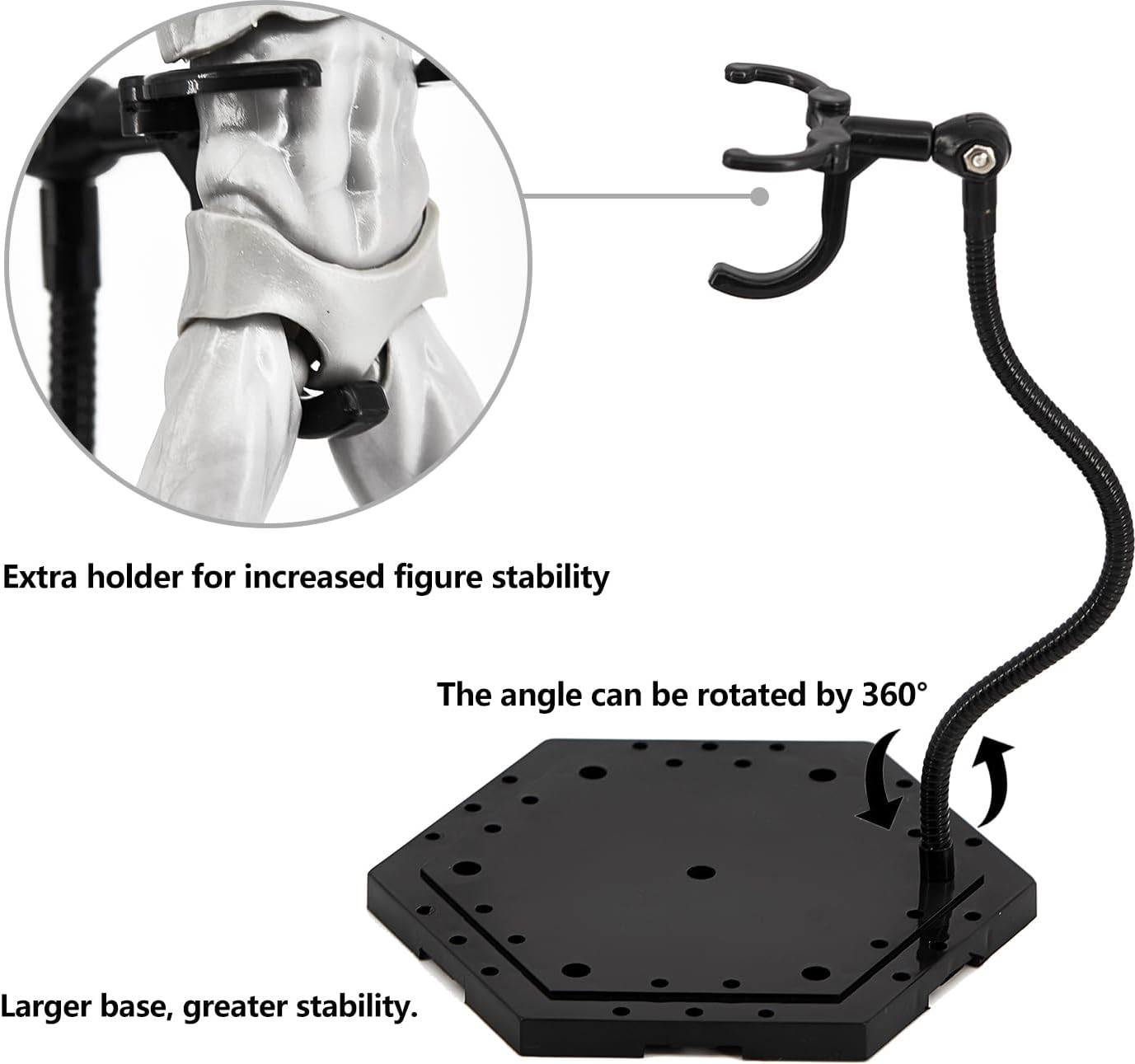 3 Pack Black Action Figure Stand,Action Figure Display Holder Stand Base,Compati
