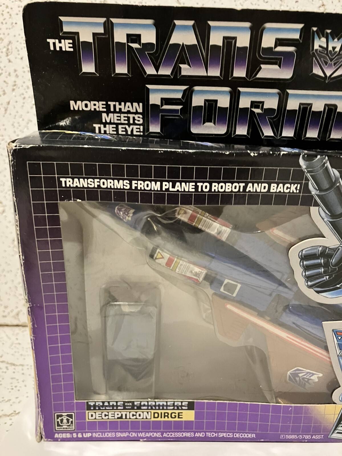 Transformers G1 DIRGE Complete w/ Insert and CUT BOX – WRONG SPECS (READ!)