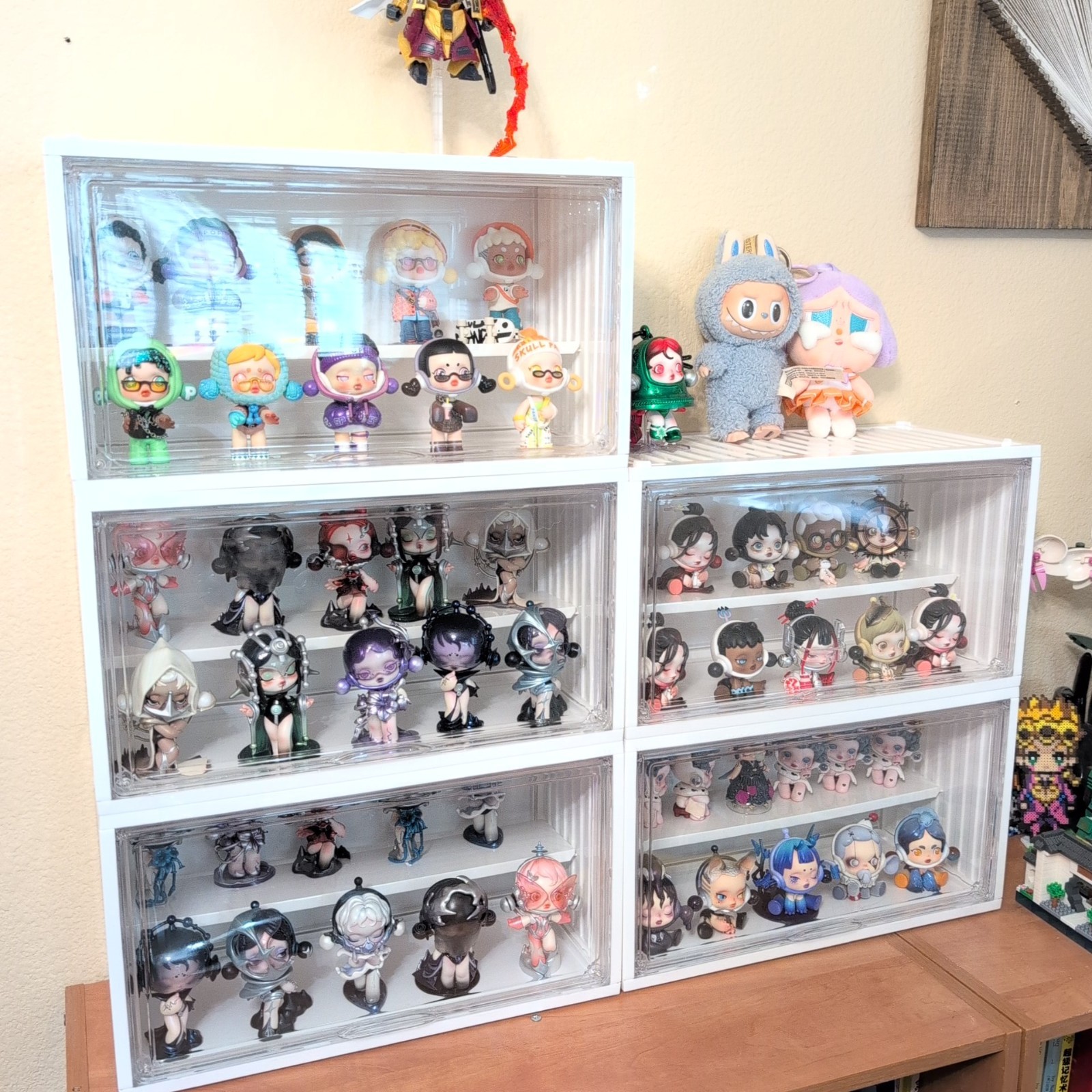 New Display Container Box Case White Stackable For Pop Mart Figures