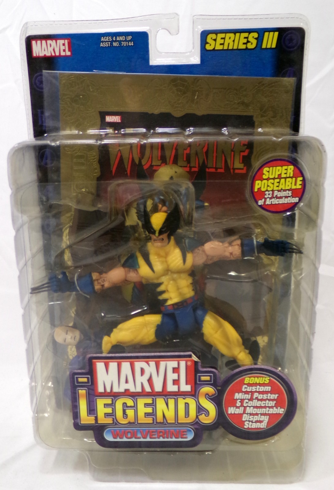ToyBiz Marvel Legends Series 3 Gold Foil Wolverine 6&Prime; Figure New Sealed 2002
