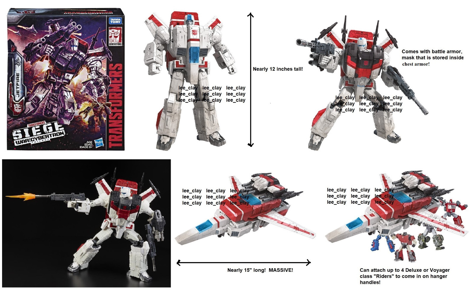 Transformers SIEGE WFC Commander Class 12&Prime; Jetfire OPEN BOX SALE-MISSING BLASTER
