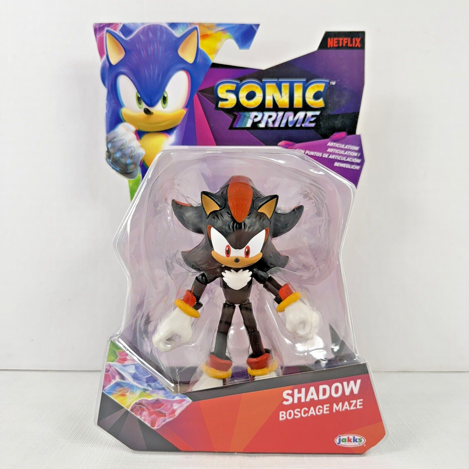 Netflix Sonic Prime Shadow Boscage Maze 5&Prime; Articulated Figure Jakks Pacific NEW