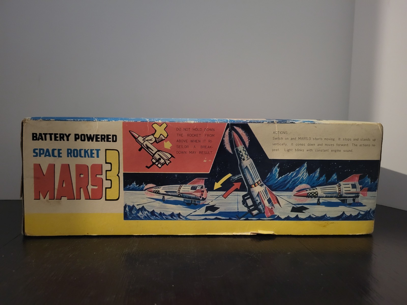 Battery Powered Space Rocket 1960s MARS 3 Vintage Original 100% COMPLETE w Box