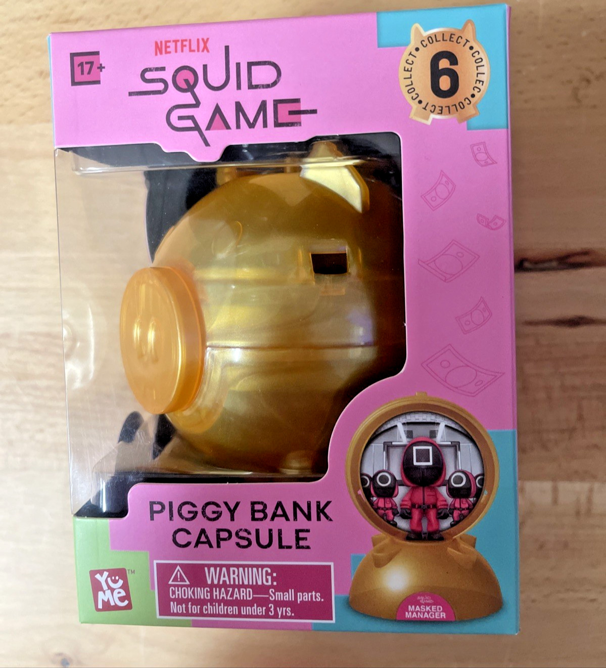 Squid Game piggy bank capsule opened