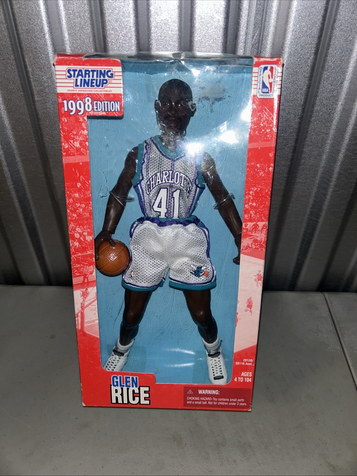 Starting Lineup 1998 Edition Glen Rice 12&Prime; Figure New In Box Charlotte #41