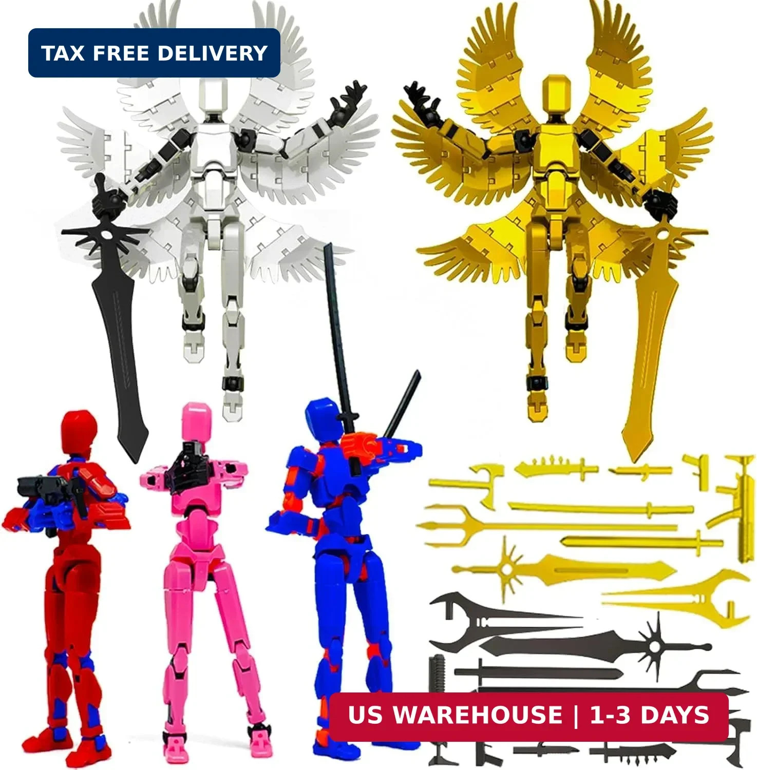 T13 Action Figure Set 5 Pack, Titan 13 Action Figure, Dummy 13 Action Figures, N