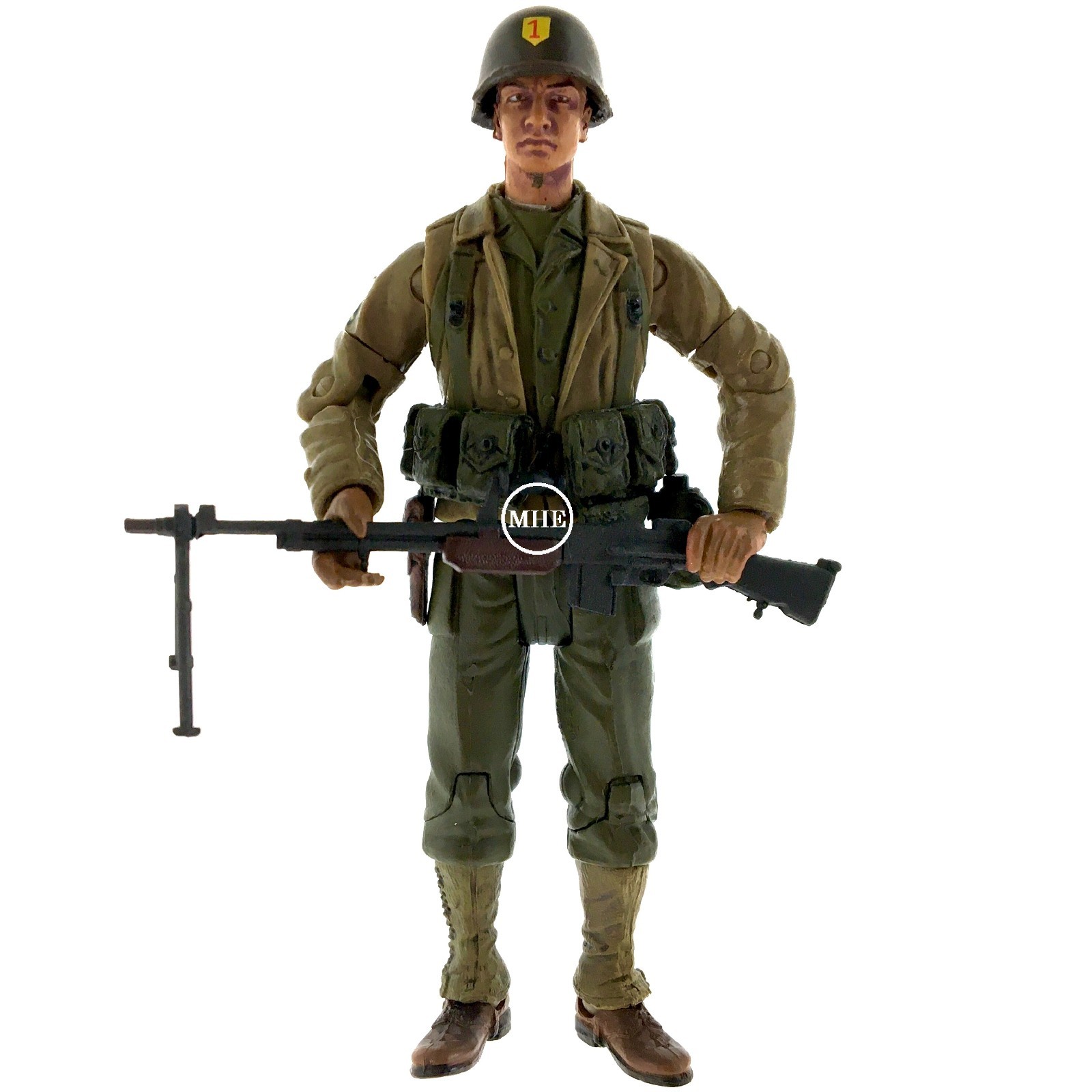 1:18 Blue Box Toys BBi Elite Force WWII US Army 1st Division BAR Gunner Figure