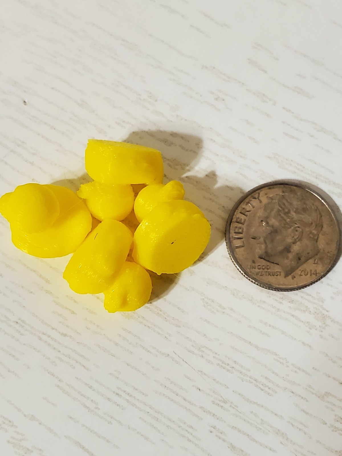3D Printed Yellow Mini Ducks micro size 1/2 Inch 50ct. Cruising Ducks