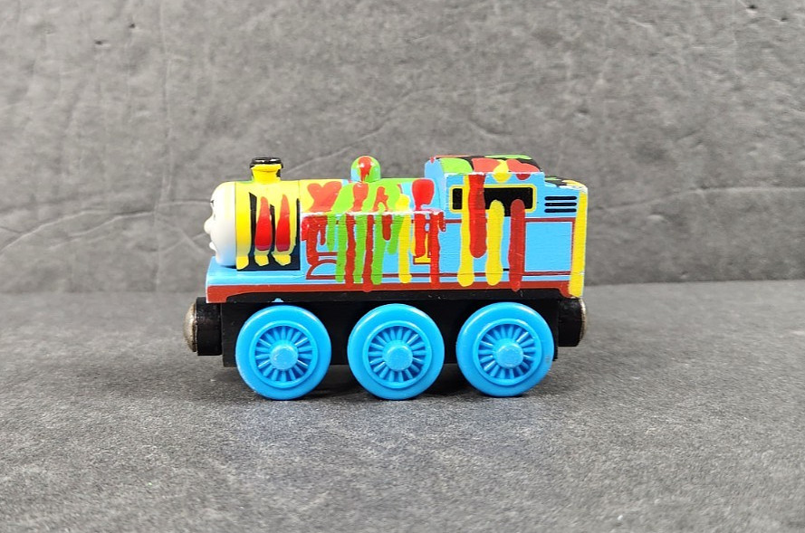 Thomas the Tank Engine Thomas & Friends Wooden Railway Paint Splatter Thomas
