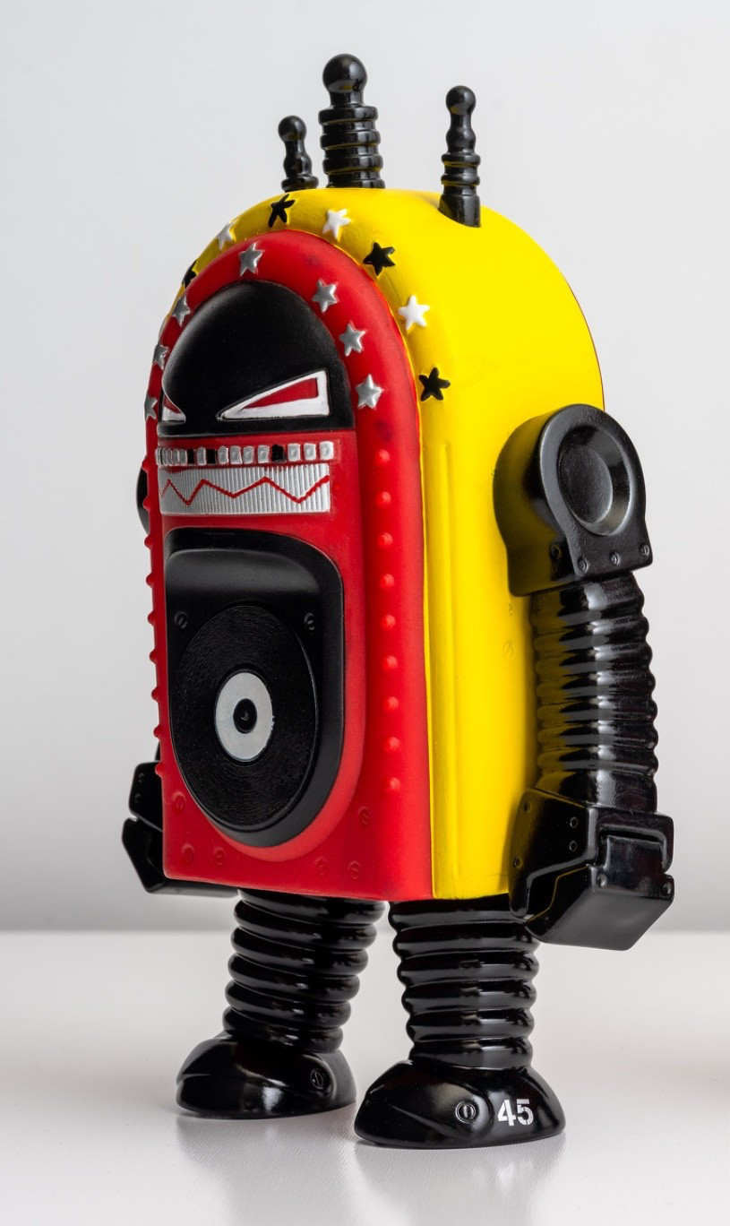 DJ Shadow & Cut Chemist&rsquo;s Juke-Bot Vinyl Art Toy Lot of 2 2008 Bigshot Toyworks