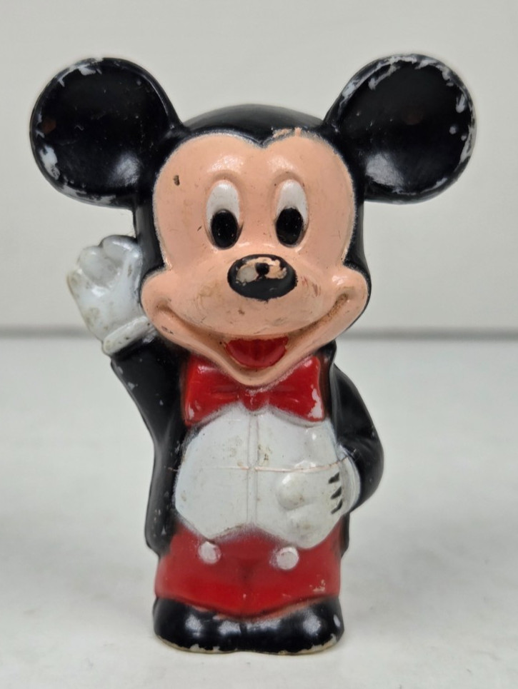 Disney Mickey Mouse in Tuxedo 2&Prime; Tall Plastic Figure Pencil Topper Vintage