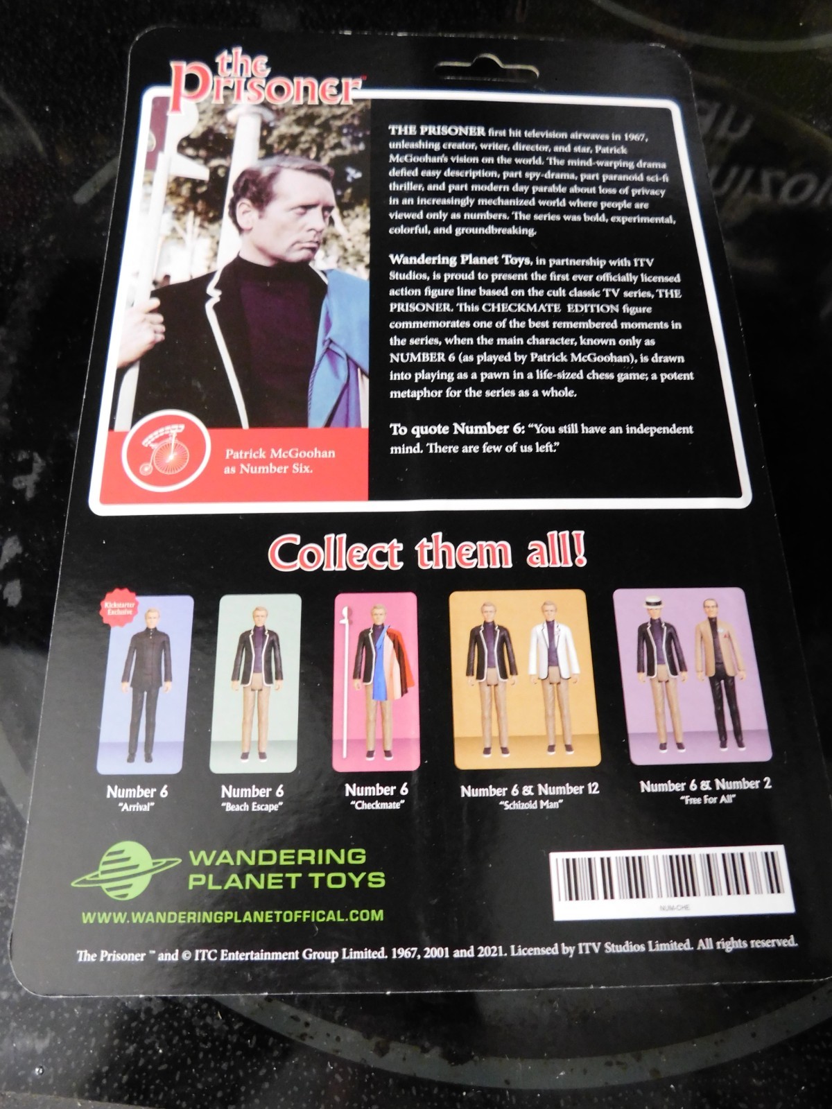 Wandering Planet Action Figure Prisoner Patrick McGoohan Sealed 2021 Kickstarter