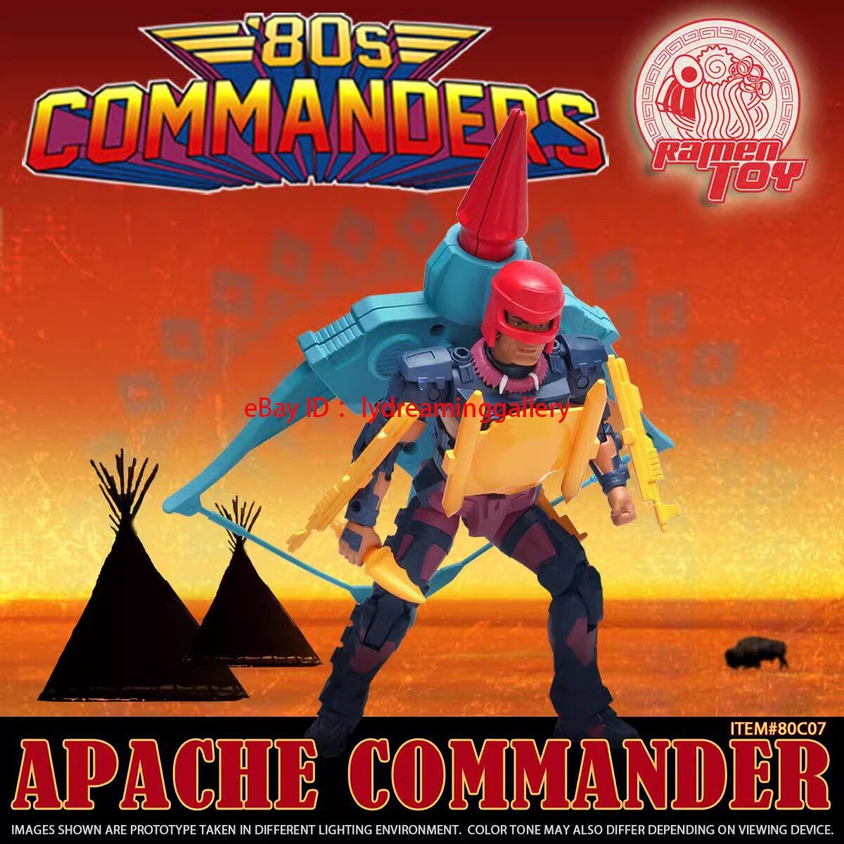 Ramen Toy 80s Commanders Apache Commander 1/12 Limited Collectible Action Figure
