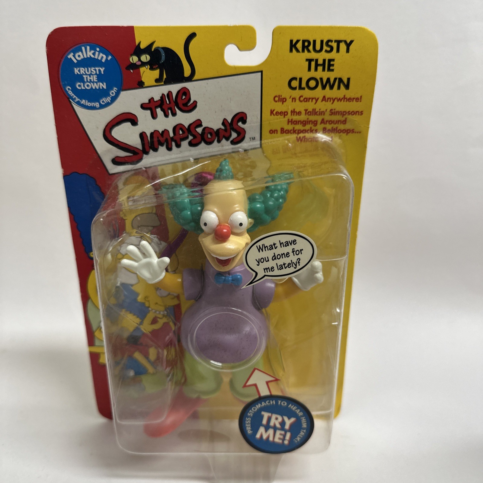 The Simpsons Talkin&rsquo; Krusty the Clown Clip and Carry Figure 2000 Playmates 30041