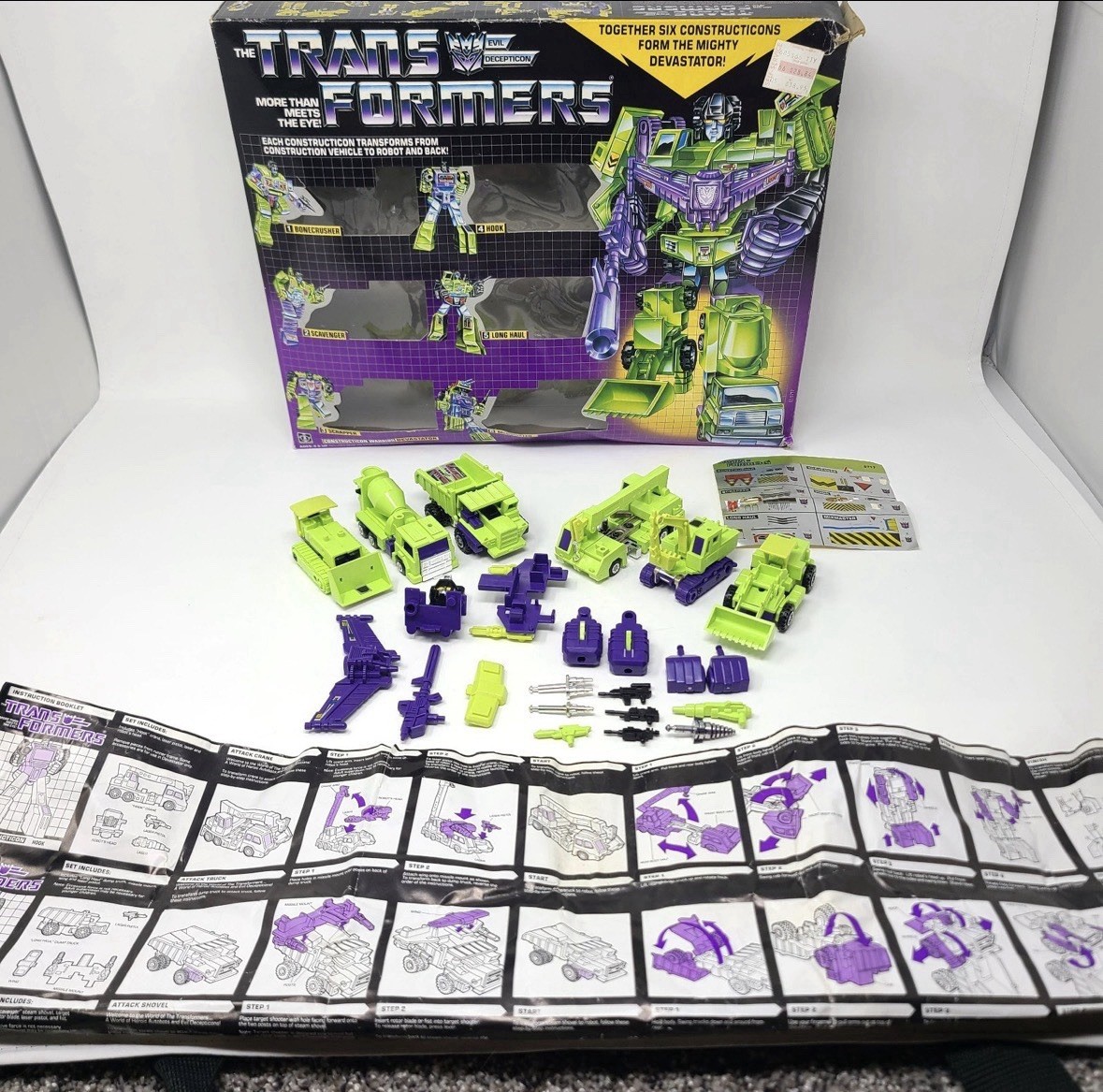 1985 Vintage G1 Transformers Devastator Gift Set W/ Original Box Constructicons