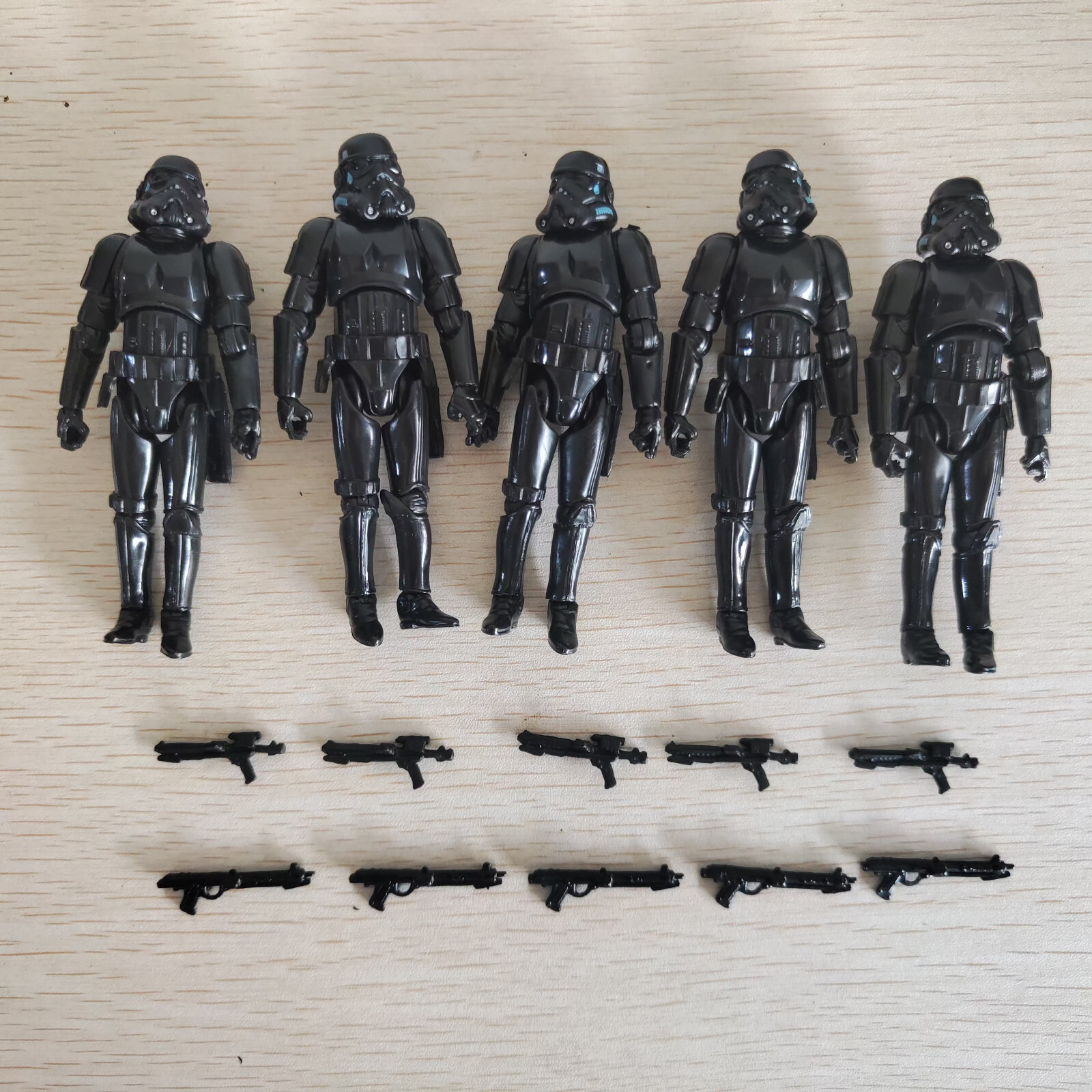 lot 5 Star Wars Shadow Stormtrooper Black Trooper 3. 75&Prime; Figure+ 10pcs Guns