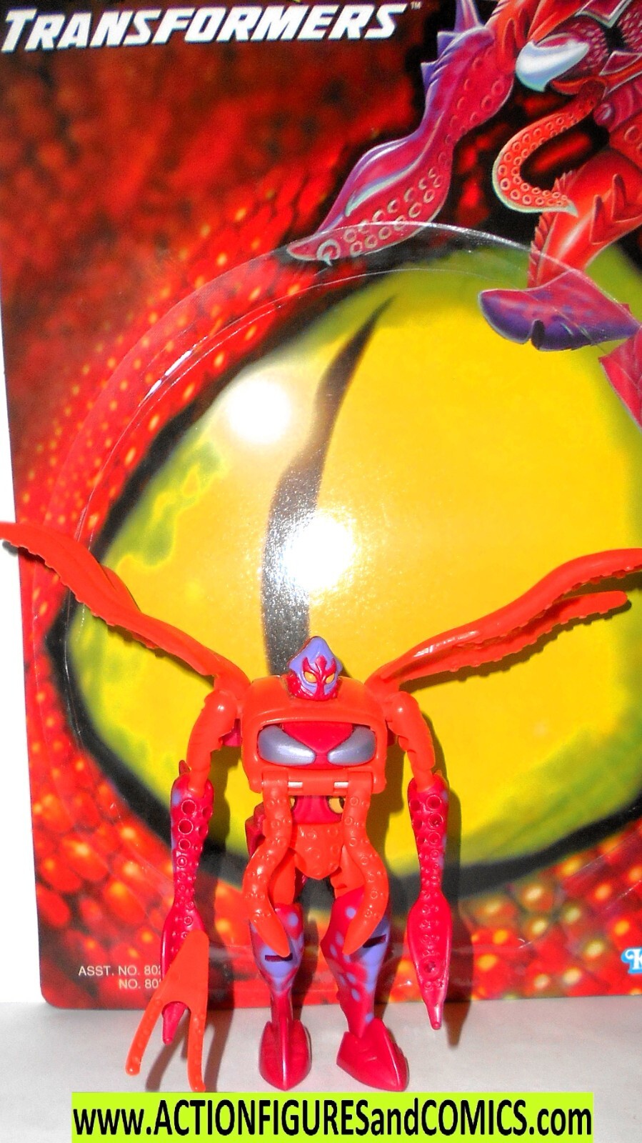 Transformers Beast Wars 1996 CLAWJAW complete FULL CARD vintage kenner Squid