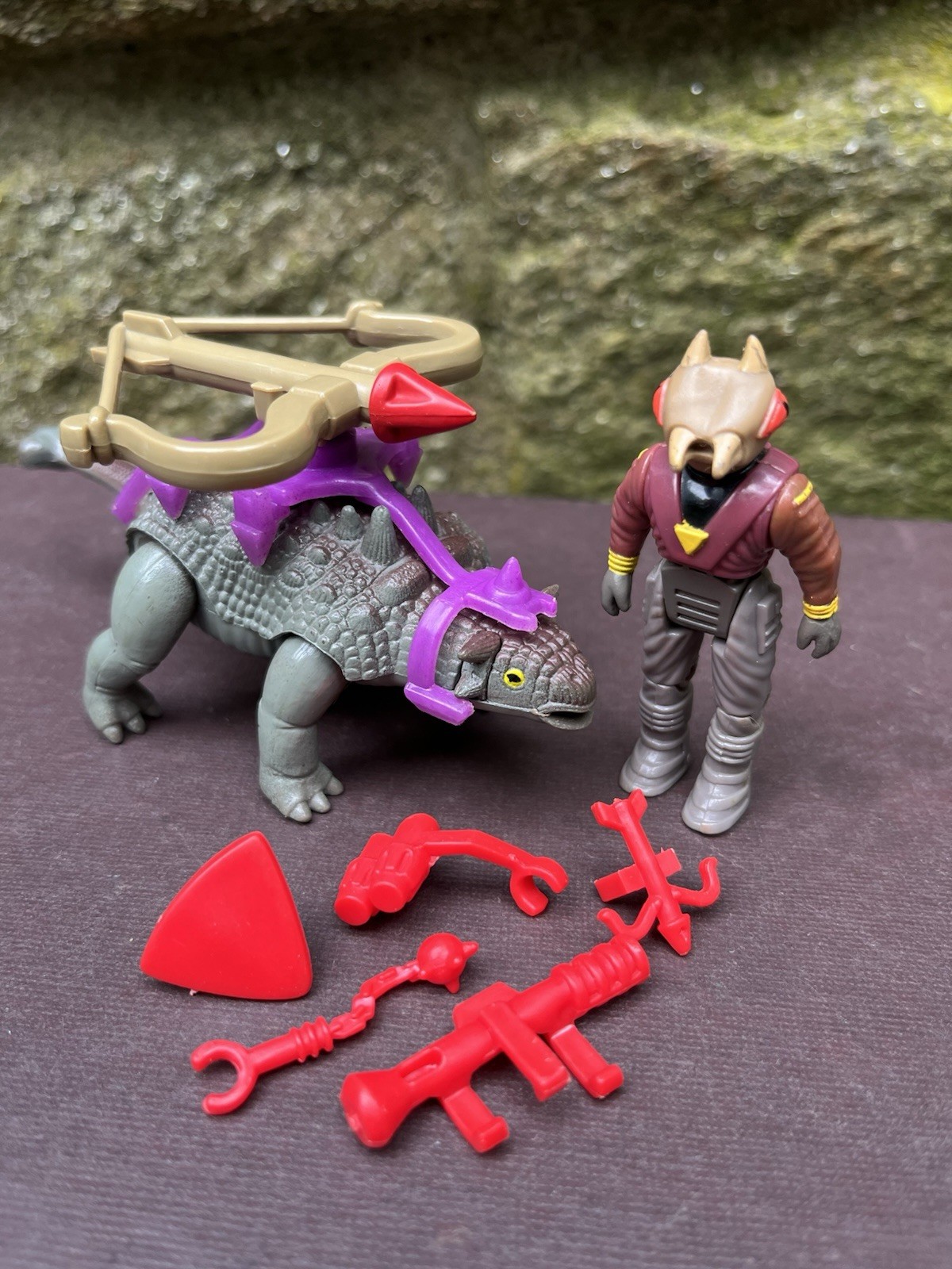 Vintage 1987 TYCO Dino Riders Ankylosaurus w Sting Figure Accessories Complete