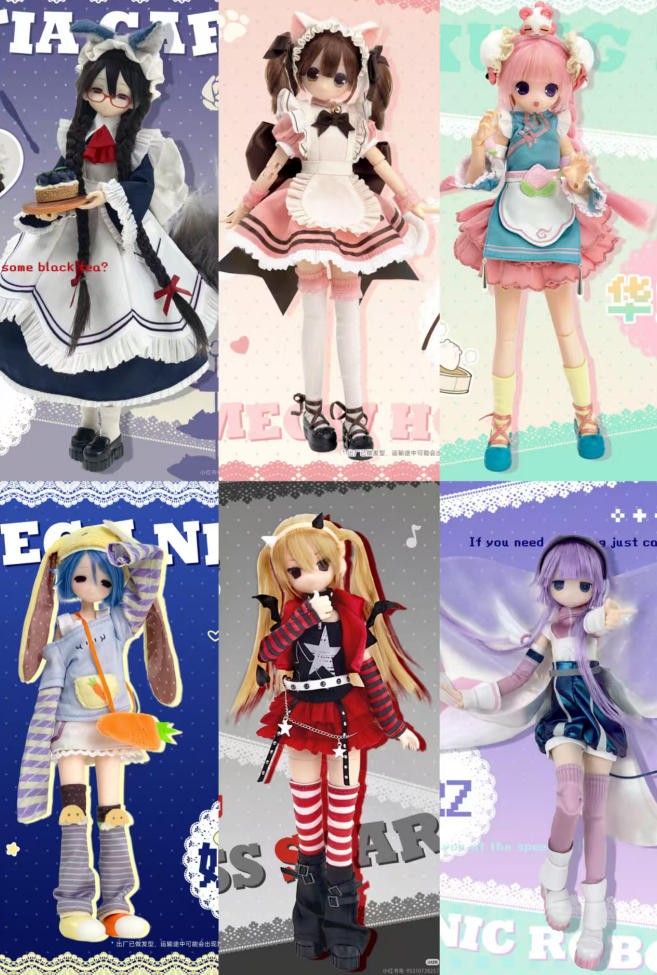 6Pcs Magical Girl 22cm/8.6In Bjd Dressable Super Lovely Action Figures In Stock