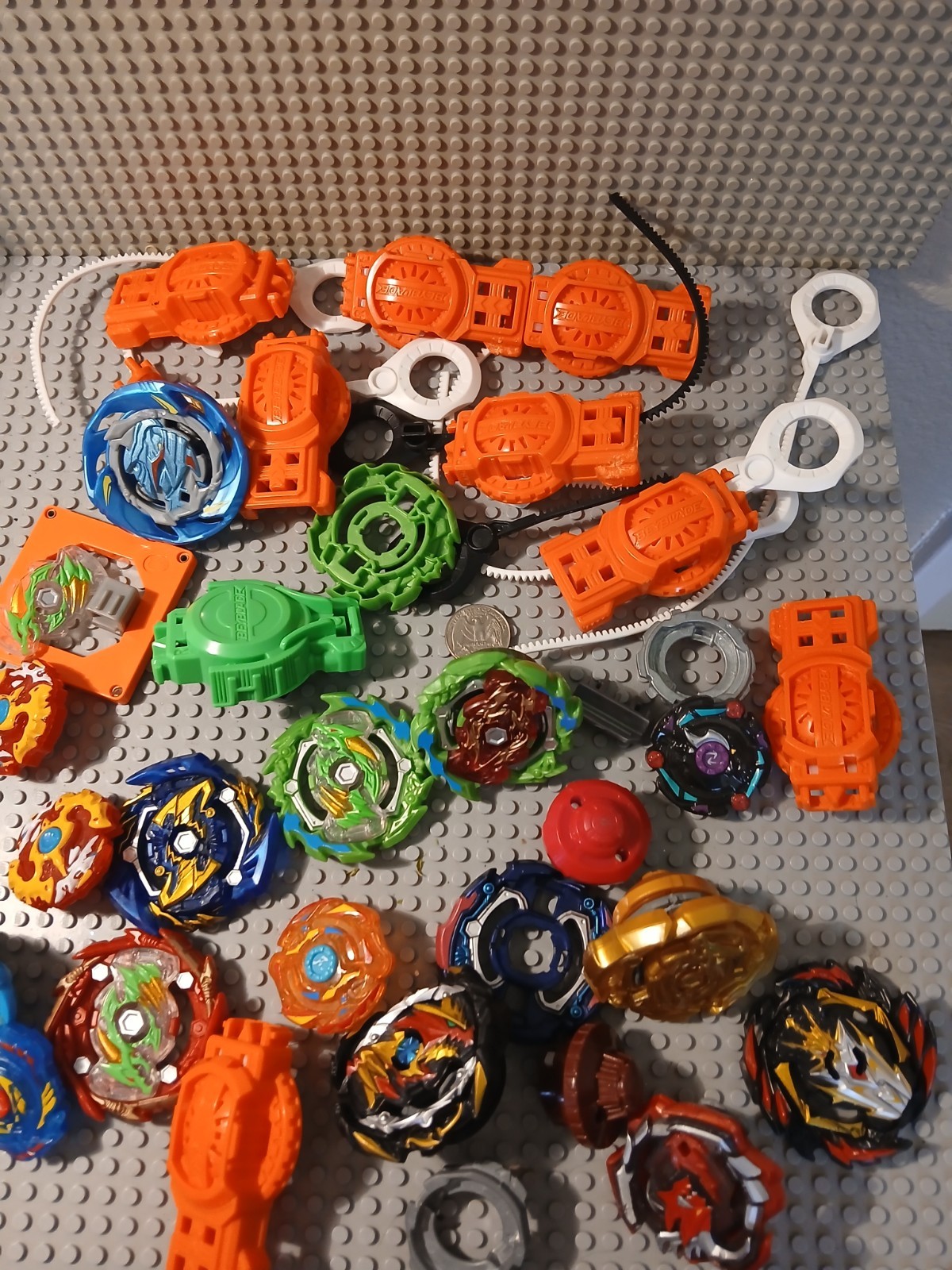 Vintage BEYBLADE HUGE Lot mixed materials see pics some plastic and metal