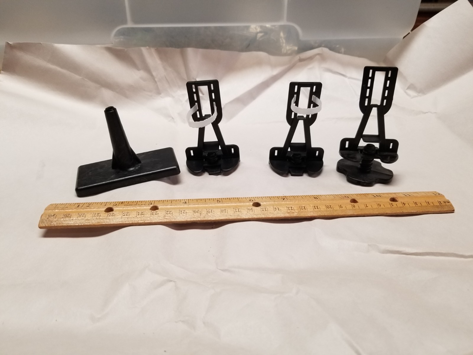 Mixed Lot of Black Plastic Action Figure Display Stands (Lot of 4)
