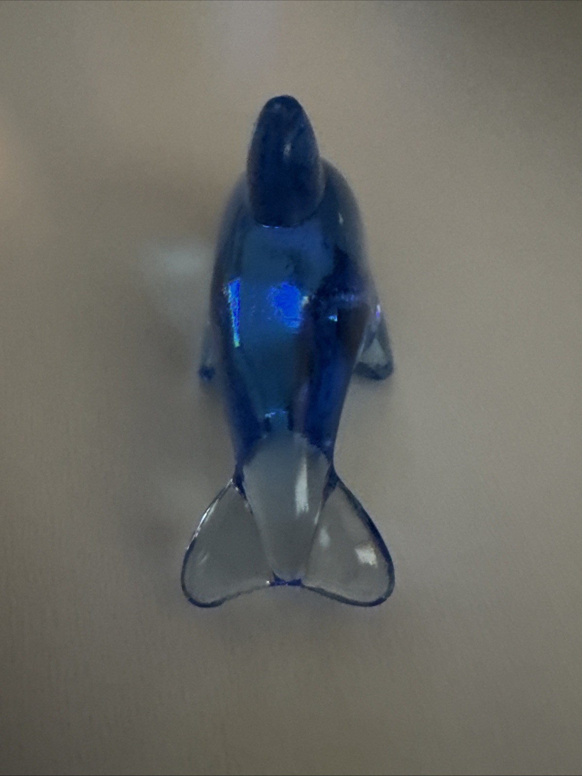 Rare Premium Quality Plastic Transparent 2&Prime; Blue Dolphin Pocket Action Figure