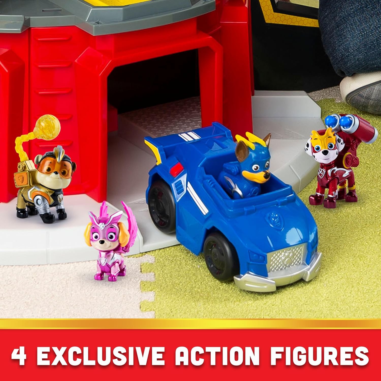 , Mighty Lookout Tower with 4 Exclusive Bonus Action Figures, Toy Car, Lights an