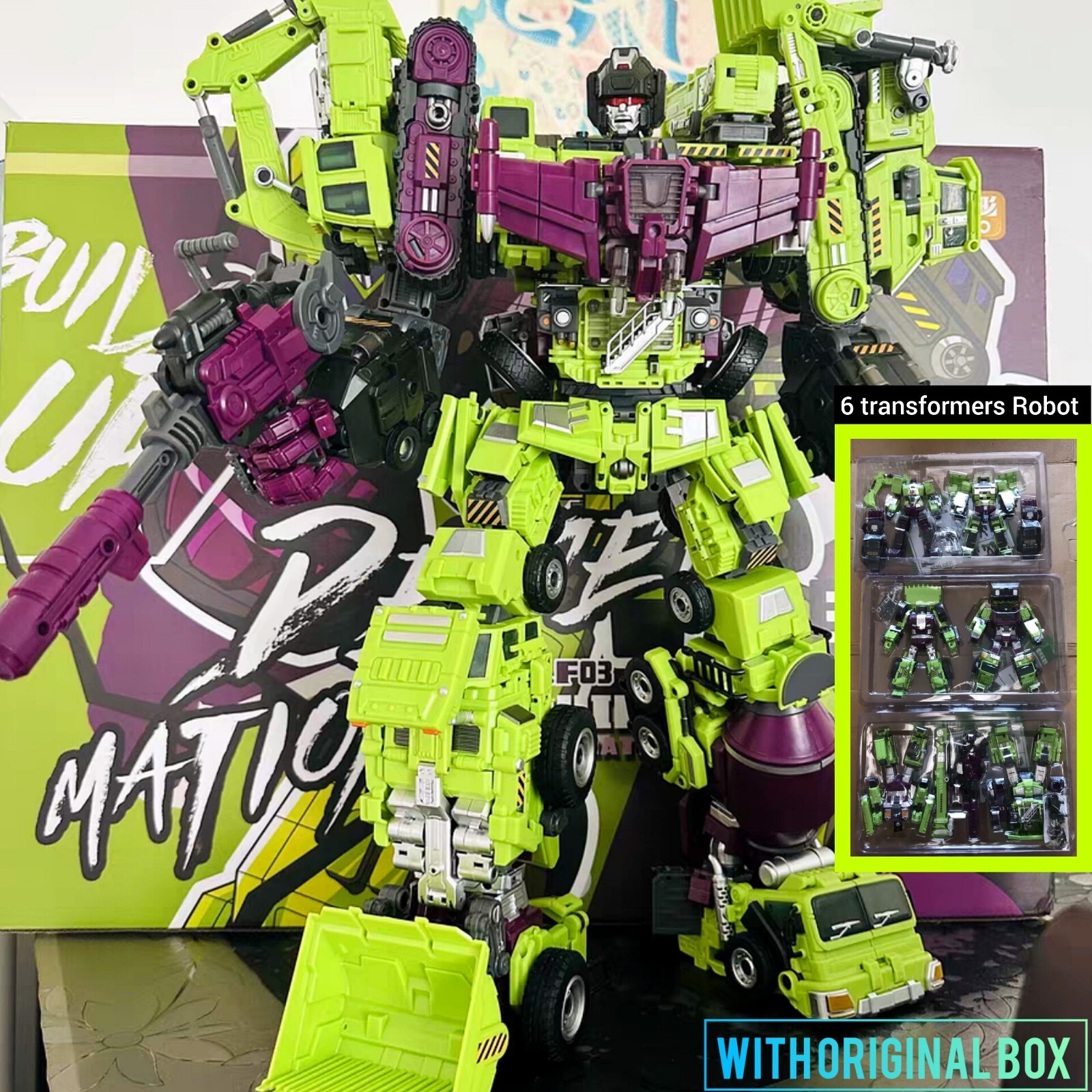 Jinbao Oversized Devastator Gravity Builder All sets＊With Original Box＊