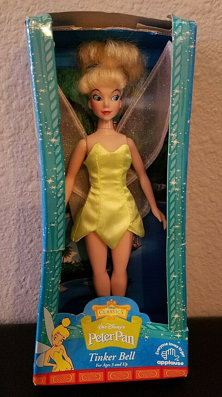 Applause Disney Classic Tinker Bell Doll in Box Peter Pan Story
