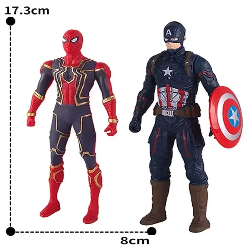 17CM Marvel Anime Action Figures Spiderman Hulk Iron Man Kids Toy US