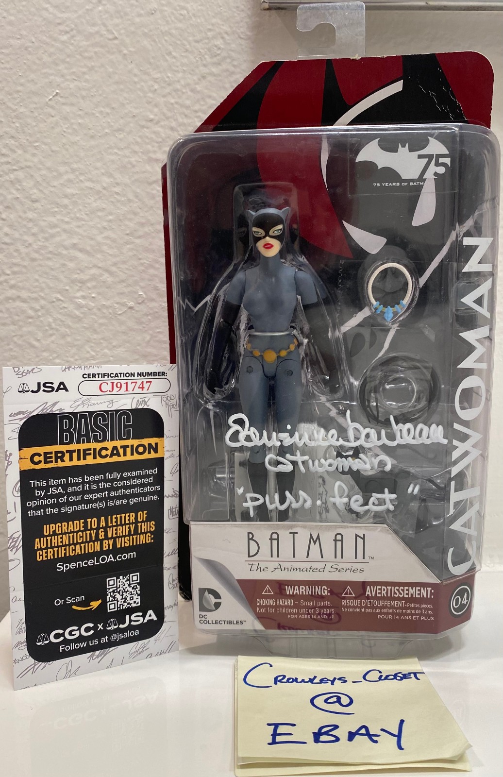 Adrienne Barbeau Signed DC BATMAN:75th Anniv. Animated CATWOMAN Figure JSA COA
