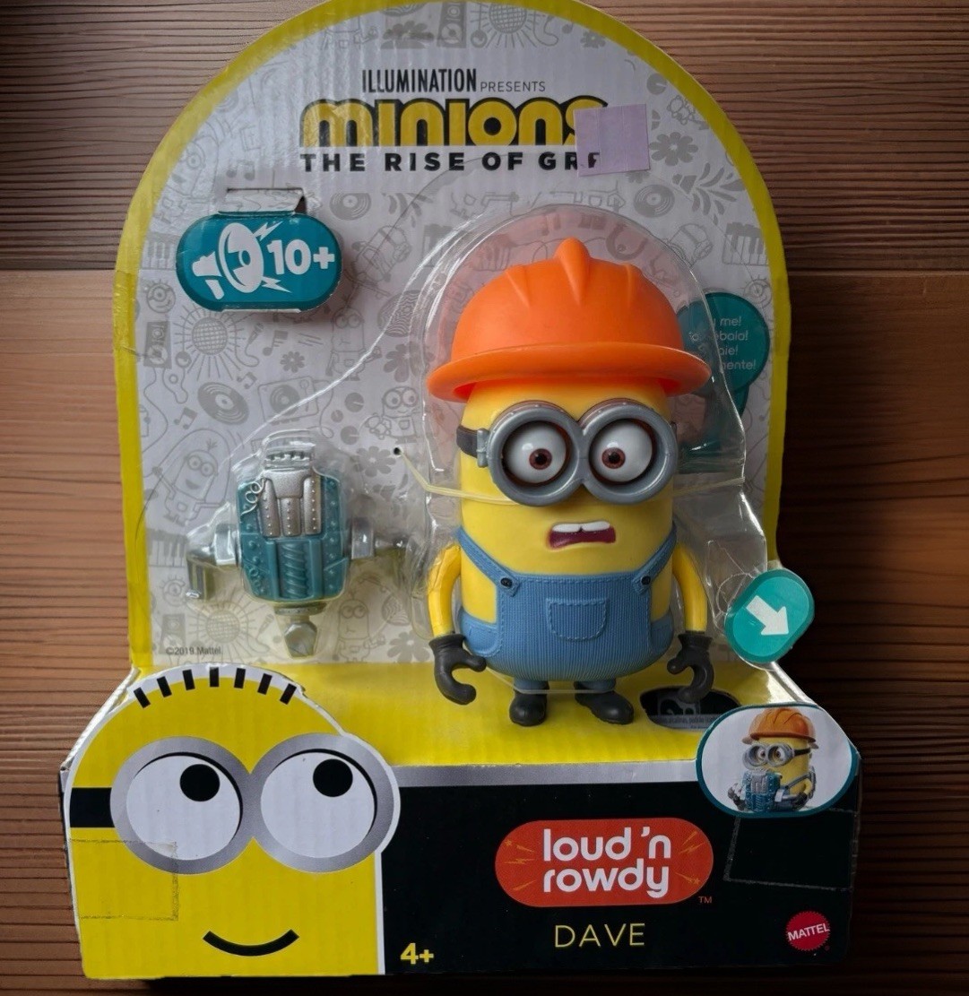 Mattel Minions: The Rise of Gru Loud &lsquo;N Rowdy DAVE Talking Action Figure – NEW!!