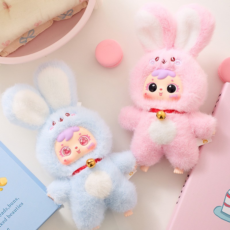 7&Prime; Blind Box Rabbit Plush Keychain Mystery Bunny Doll Large Toy US STOCK Gift