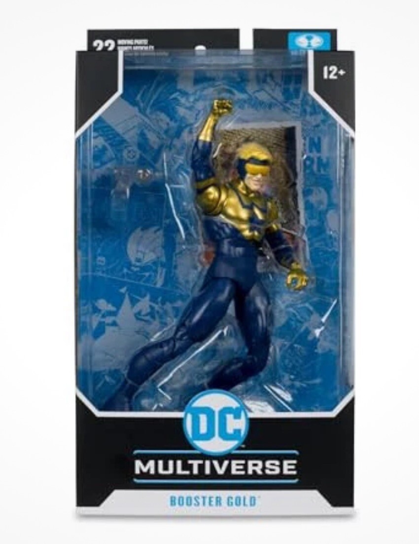 DC Multiverse Booster Gold 7” Action Figure wFlight Stand & Art Card New