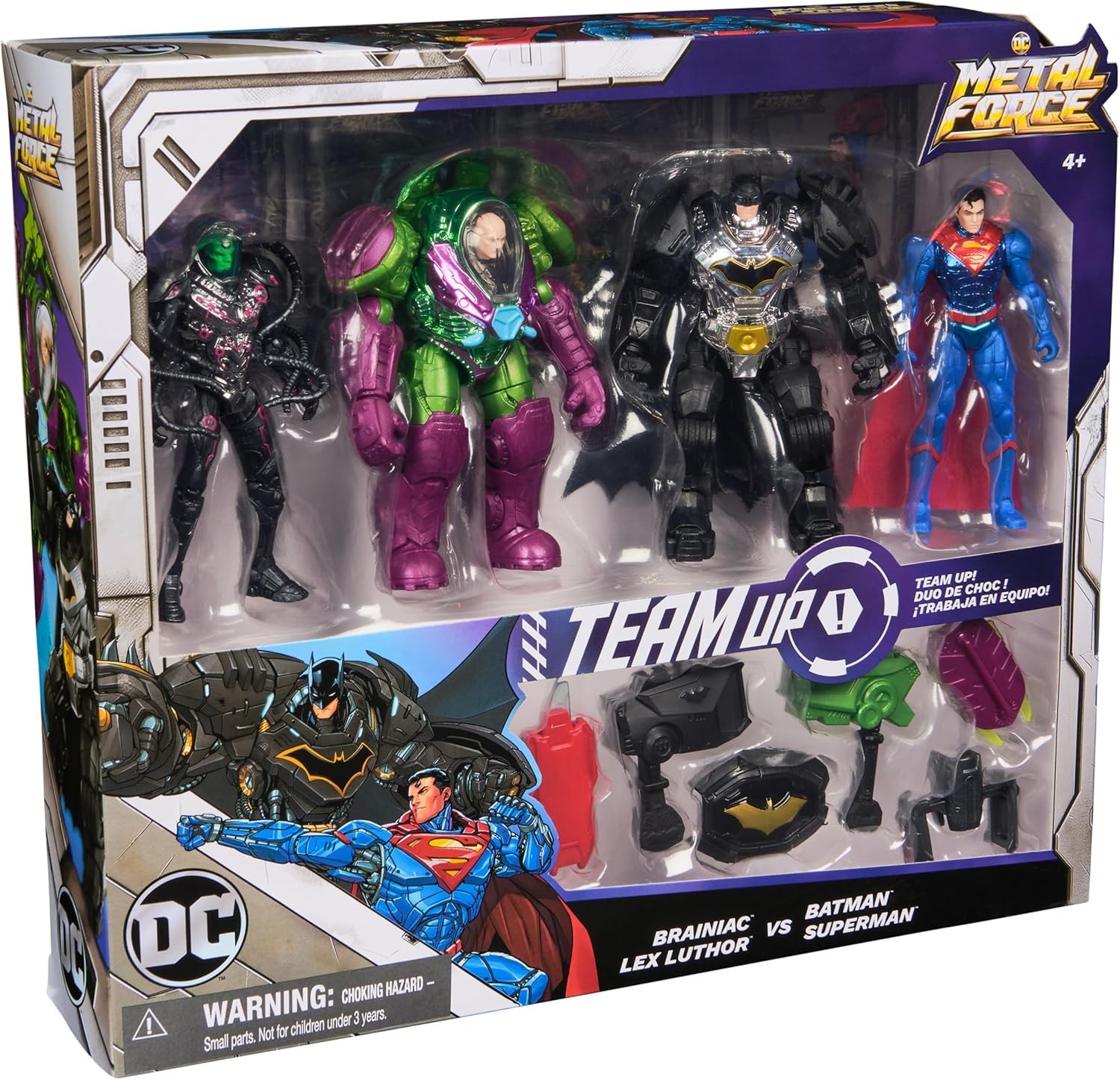DC Comics, Metal Force Team Up Brainiac and Lex Luthor vs Batman and Superman Se