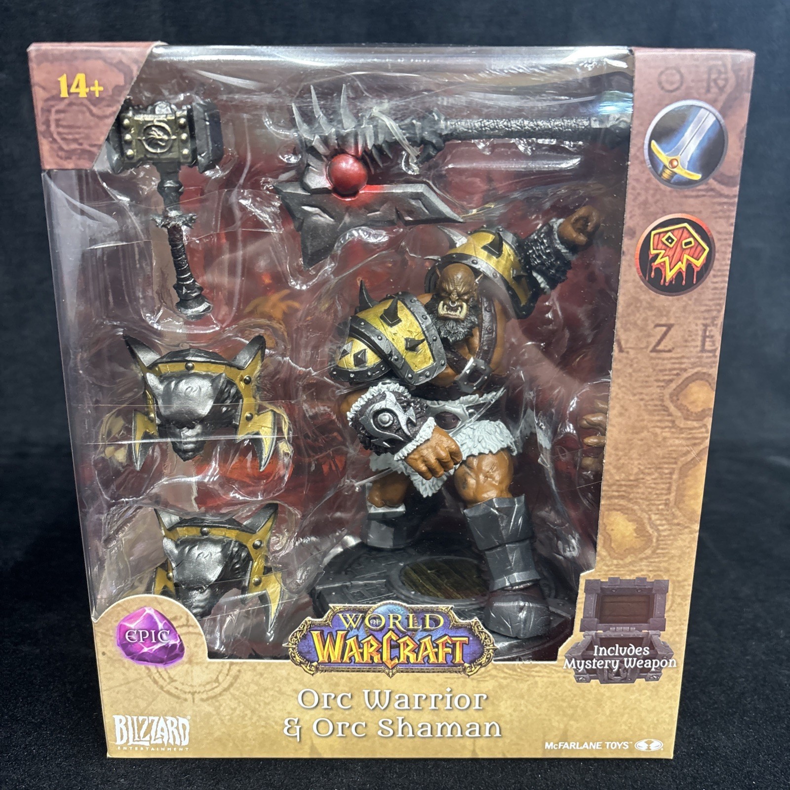 World Of Warcraft 7 Inch Static Figure Epic Wave 1 Orc Warrior & Shaman