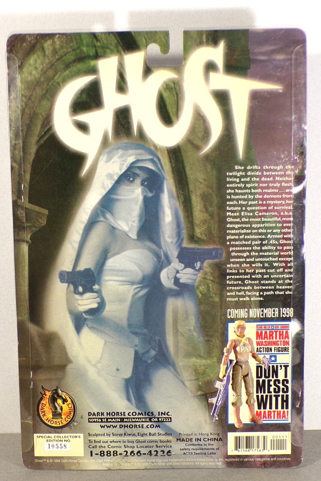 Dark Horse Comics GHOST Action Figure 1998 with Exclusive Ghost Comic Book