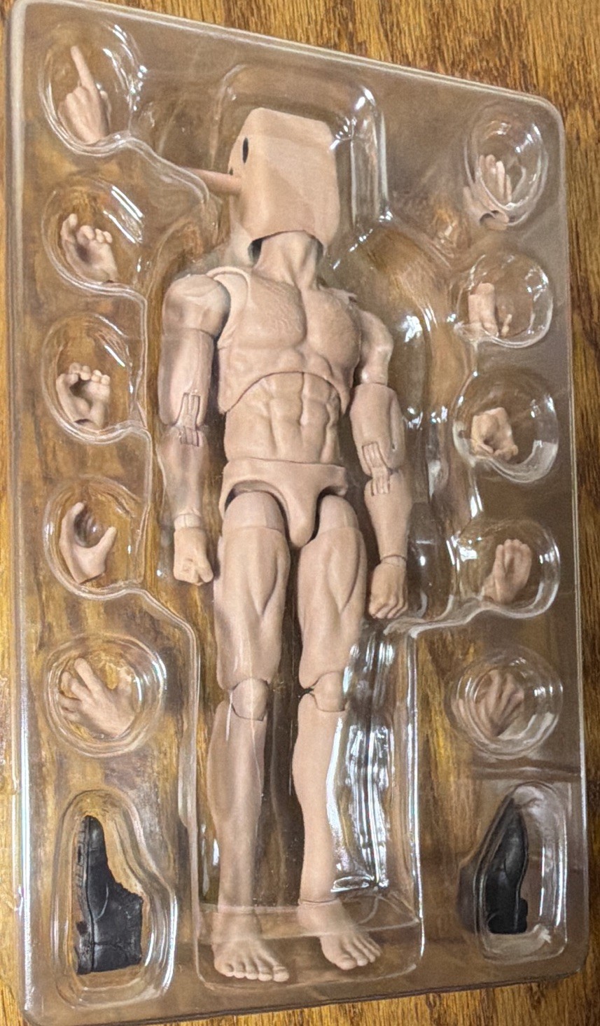 NOTTAA Notaman 1:12 Action Figure NT-01, Movable Joints, Hands, Shoes, Beige