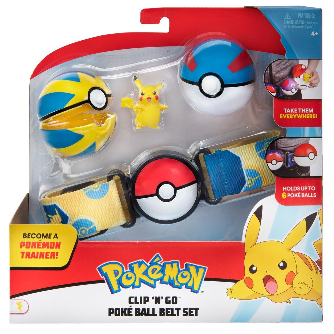 NEW Pokemon Clip &lsquo;N&rsquo; Go Poke Ball Belt Set Pikachu