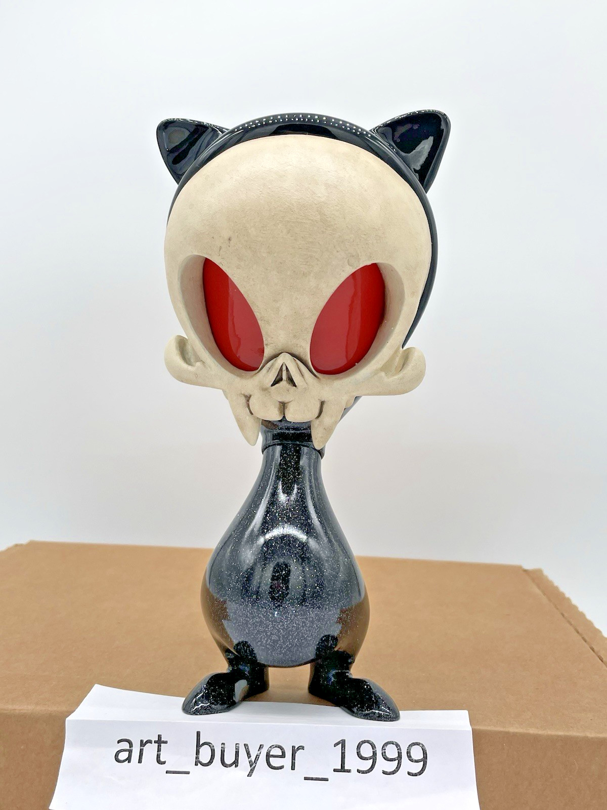 Kathie Olivas & Brandt Peters Black-Death Glitter Vamp Edition Skelve 9&Prime; Signed